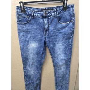 Brooklyn Laundry Men's Jeans W36 L32 Acid Wash Stretch Denim Blue Slim Fit